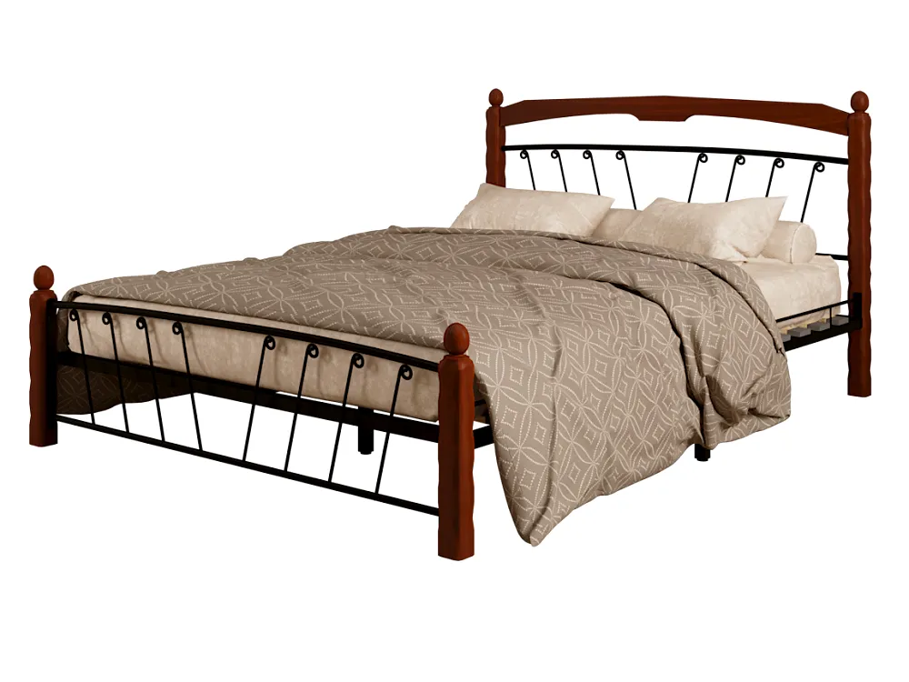 Кровать Муза 1 (Чёрный/Махагон) 160х200