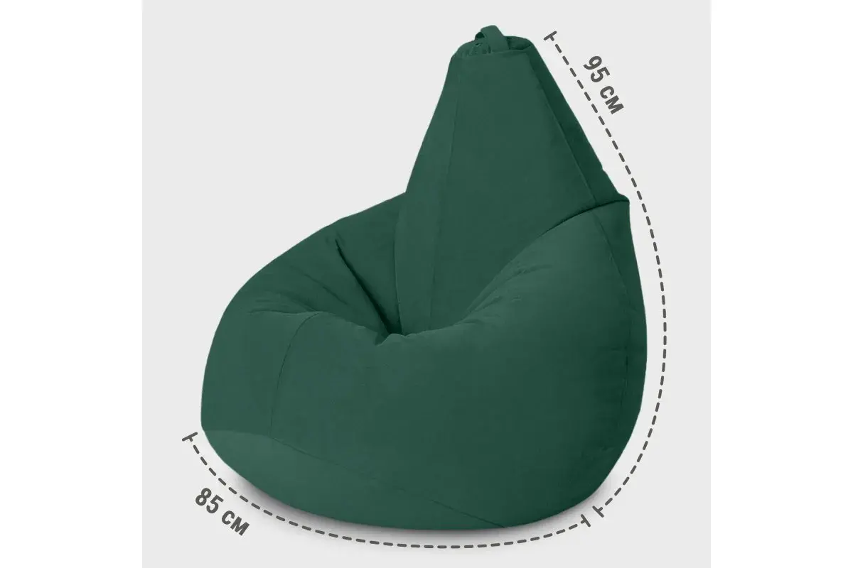 Кресло-мешок Груша Стандарт 3XL (Велюр / Темный изумруд)
