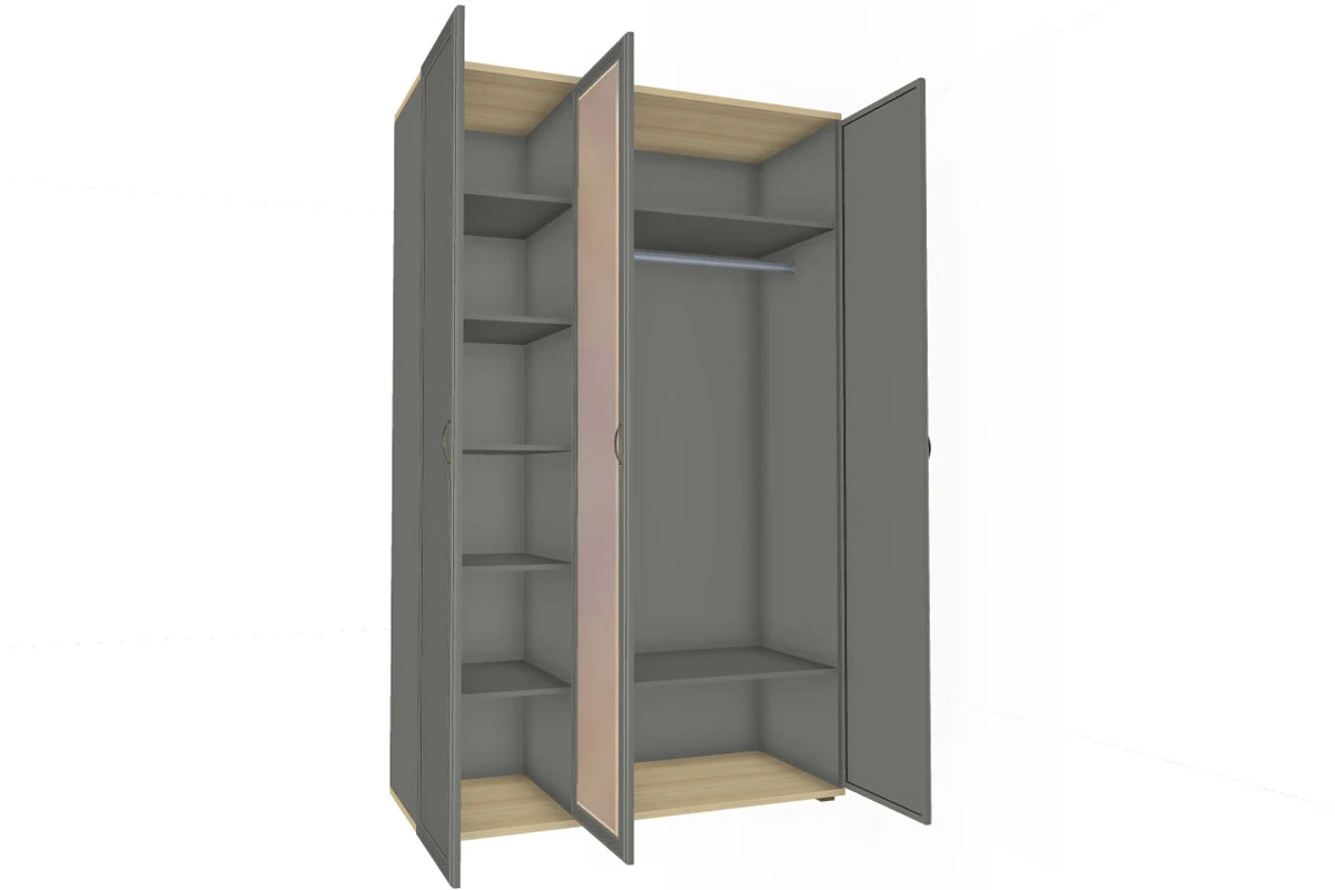 Шкаф для одежды и белья ШК-1001-АС-СО (Ясень Асахи/Серый Оникс)