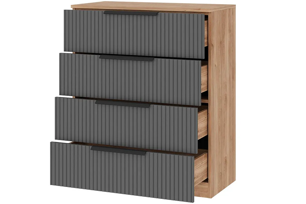 Комод Астория 03 (Дуб кастелло медовый / Графит софт)