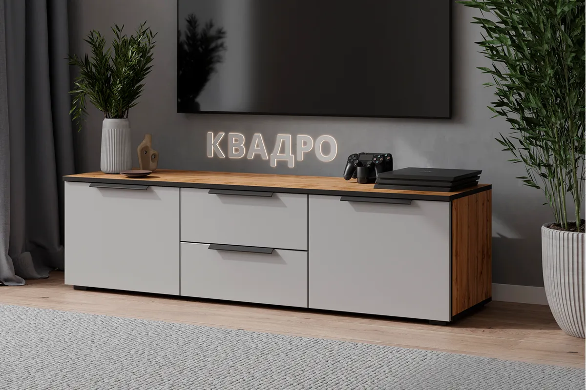 Тумба ТВ Квадро №10 (Дуб вотан / Мартини)
