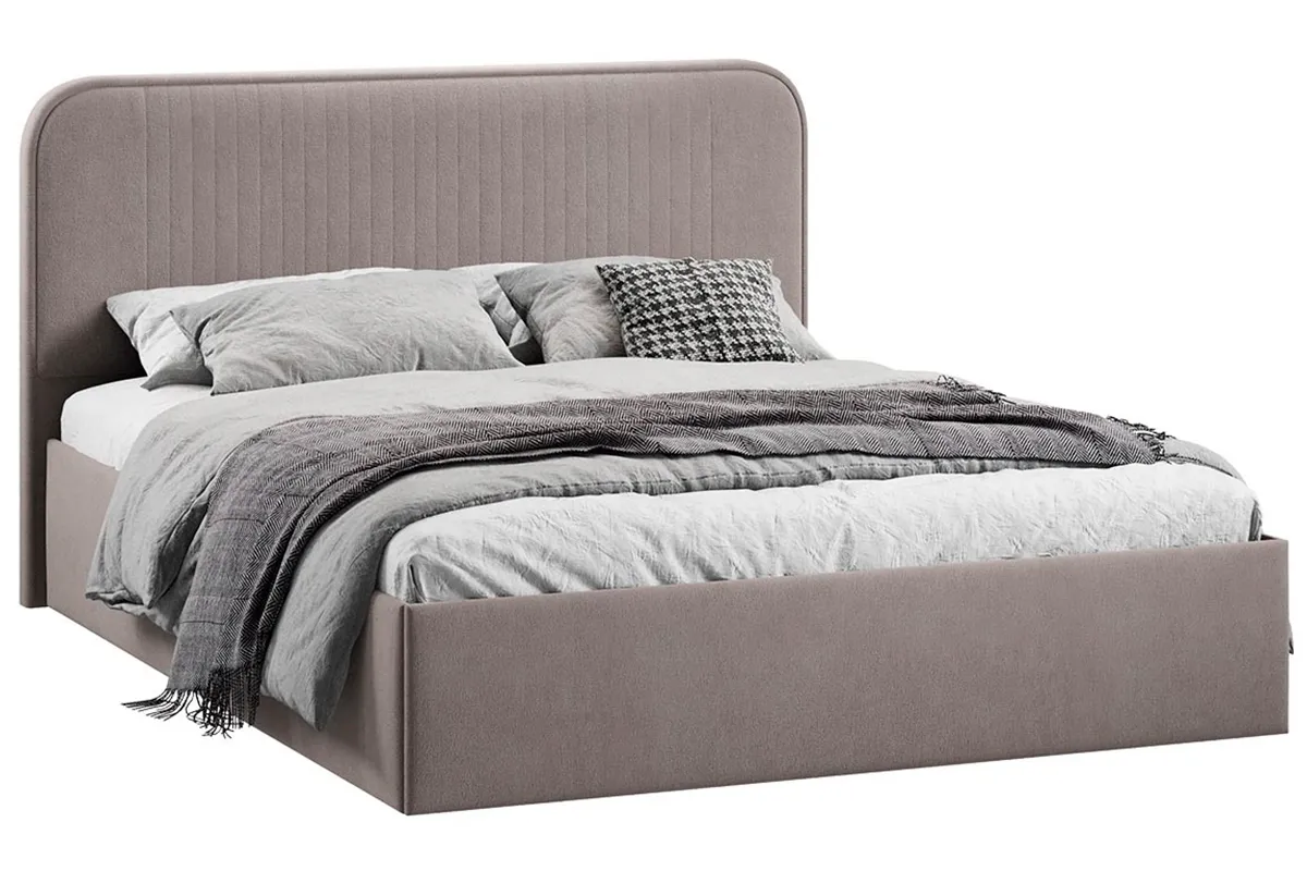 Кровать Тиффани Тип 1 с ПМ 160х200 (Велюр / Мокко темный)