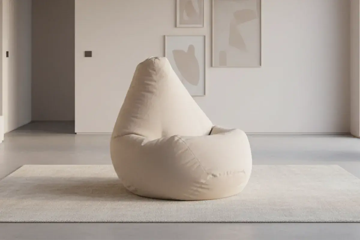 Кресло Мешок Груша (Светло-бежевый / Велюр) 3XL