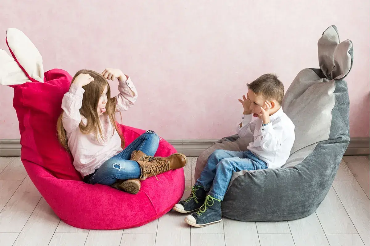 Кресло-мешок Зайчик (Микровельвет) Малиновый