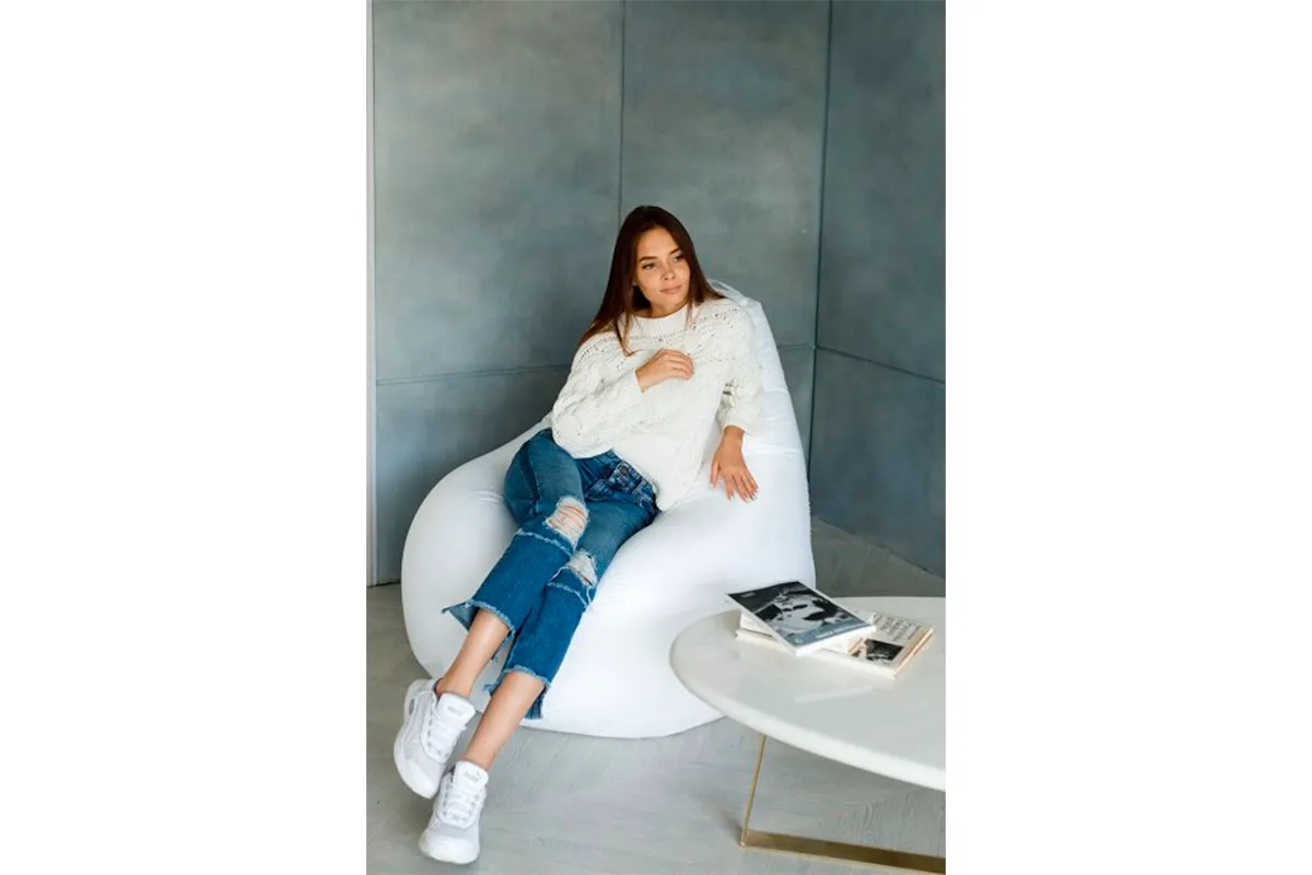 Кресло Мешок Груша (Оксфорд / Белый) XL