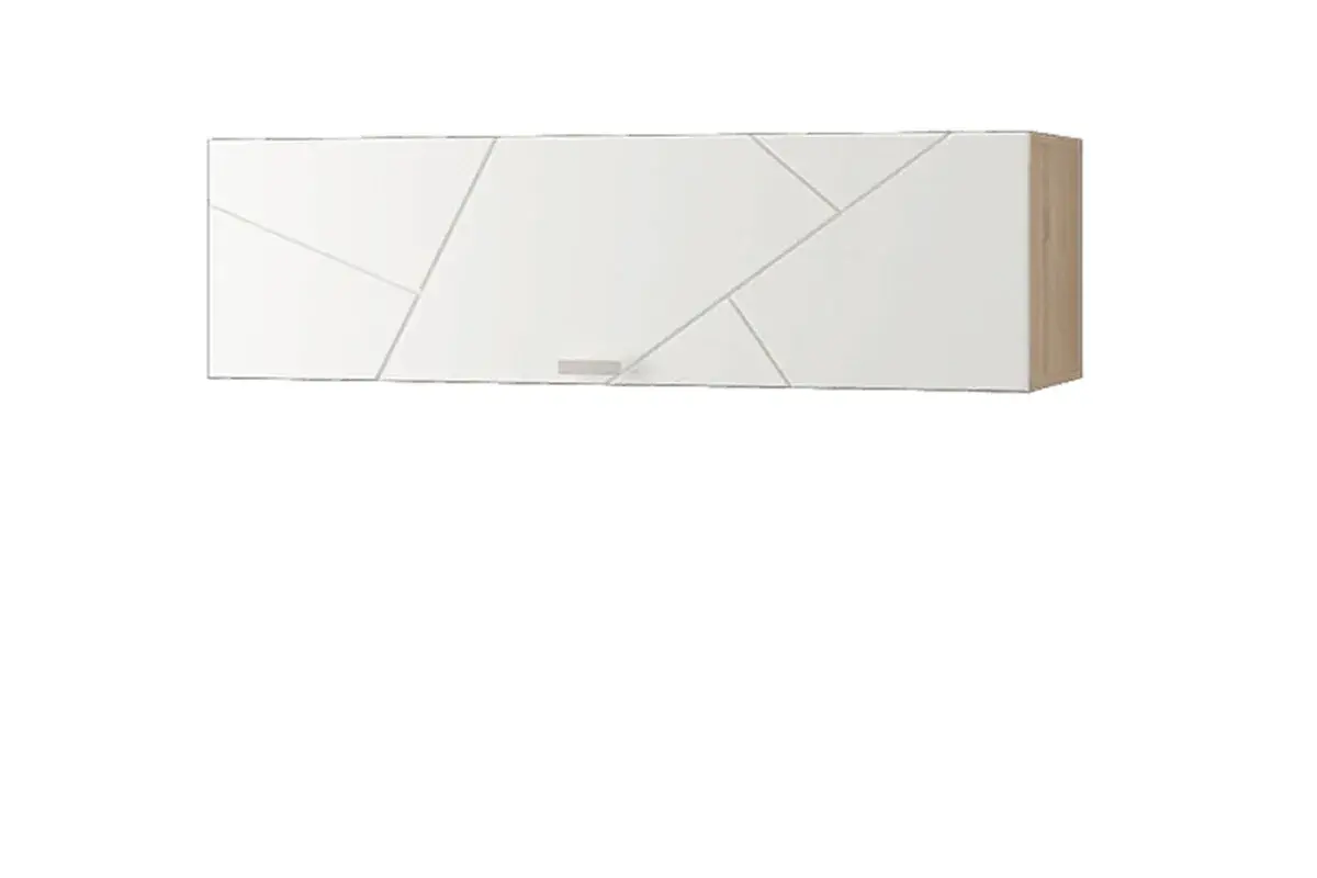Шкаф настенный Скайлайн 900 с горизонтальной дверкой (Белый шагрень)