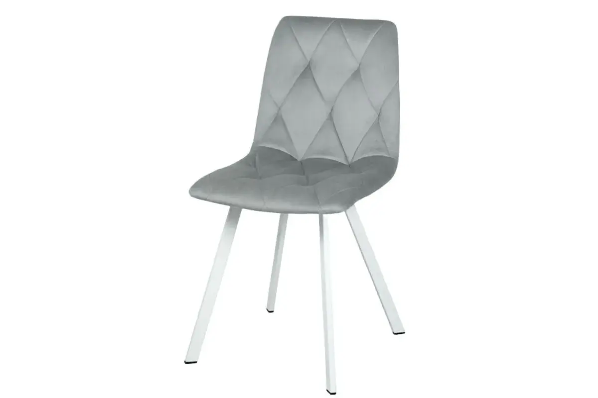 Стул Рокки (Белый/Велюр Dream Grey/Серый) СРП-073