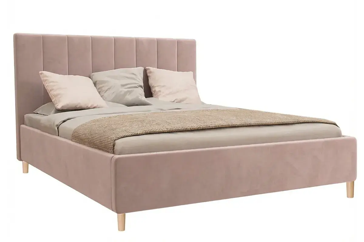 Кровать Венеция с ПМ 160х200 (Velutto/Розовый)