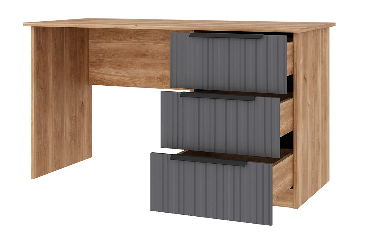 Стол письменный с тумбой Астория 29 (Дуб кастелло медовый / Графит софт)