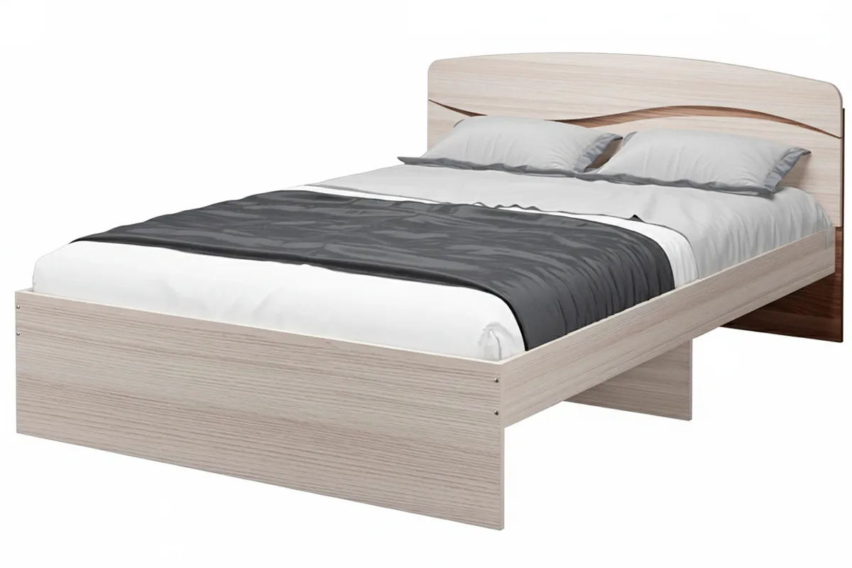 Кровать Валенсия без ящиков 140х200 (Ясень Светлый/Ясень Темный)