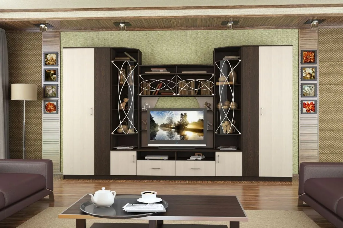 Палермо Гостиная Дуб венге/анкор белый