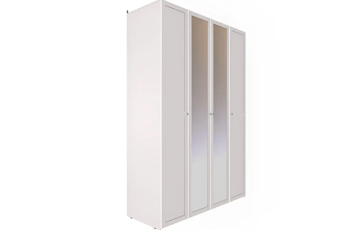 Шкаф для одежды и белья Харрис 60 4-х дв. с зеркалом (Белый)