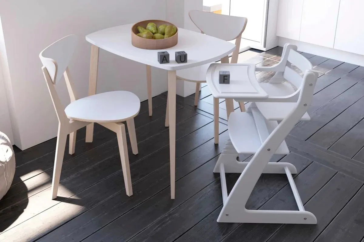 Стул детский HAPPY BABY Белый (Каркас/Сиденье/Подставка для ног/Столик/Пояс)