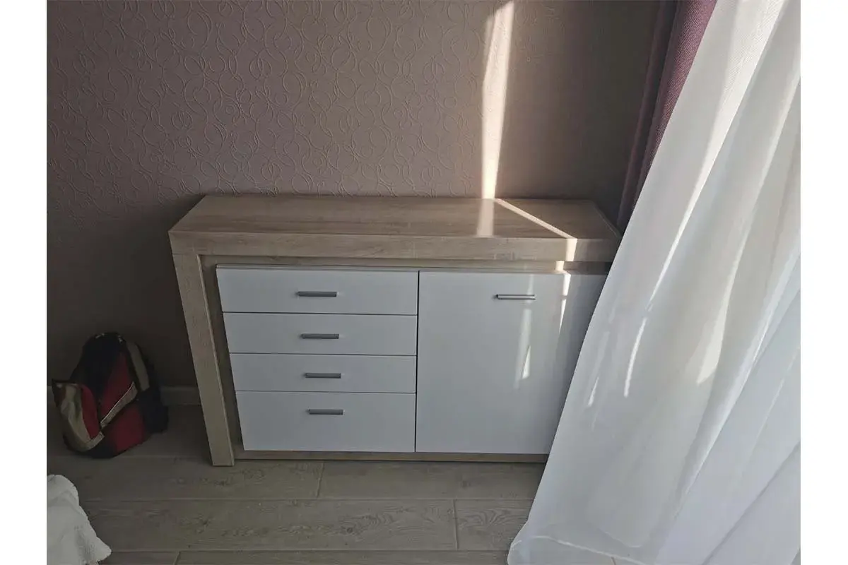 Комод Люмен 3 белый снег глянец