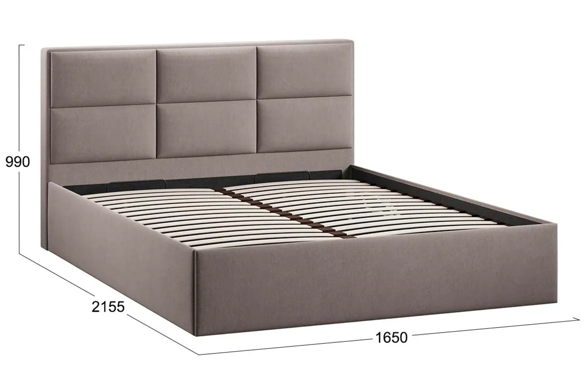 Кровать Стелла c ПМ 160х200 Тип 1 (Велюр/Мокко темный)