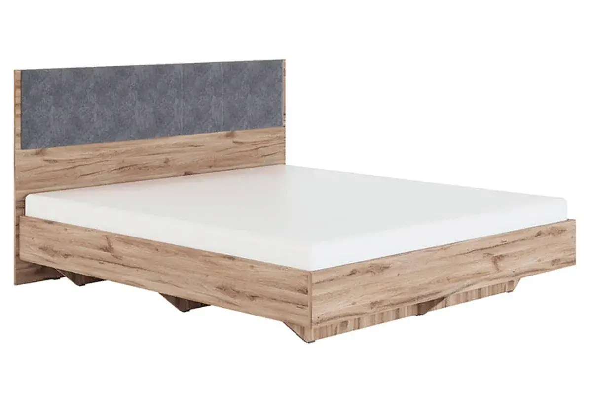 Кровать с мягким элементом Николь 180х200 мод.1.5 (Серый/Дуб Альпийский)