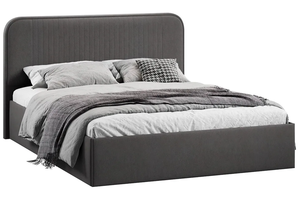 Кровать Тиффани Тип 1 с ПМ 160х200 (Велюр / Графит)