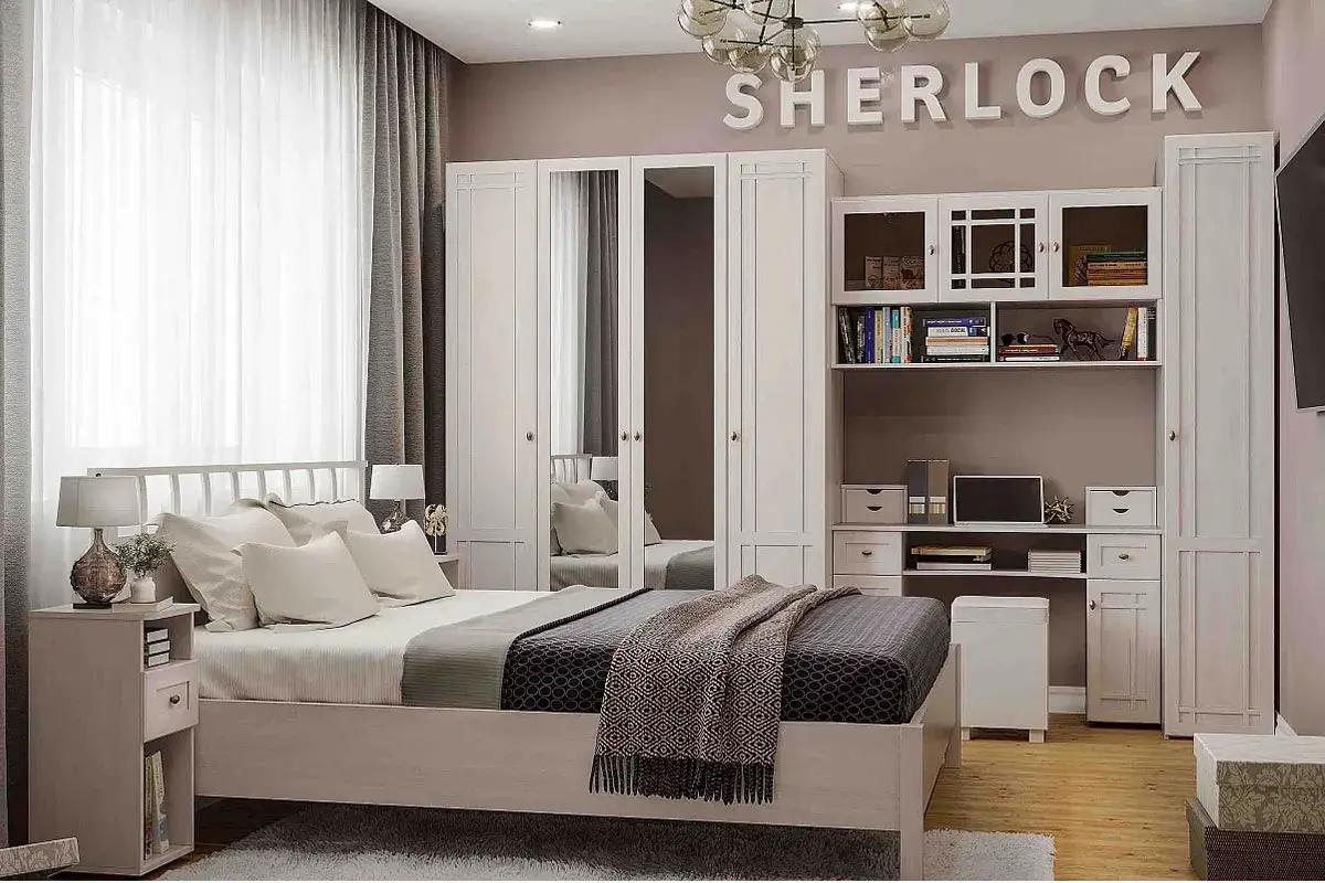 Спальня Sherlock №3 (Ясень Анкор Светлый) фото
