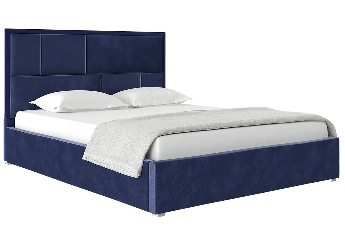Кровать Madison с ПМ 140х200 (Велюр / Индиго) 72306317