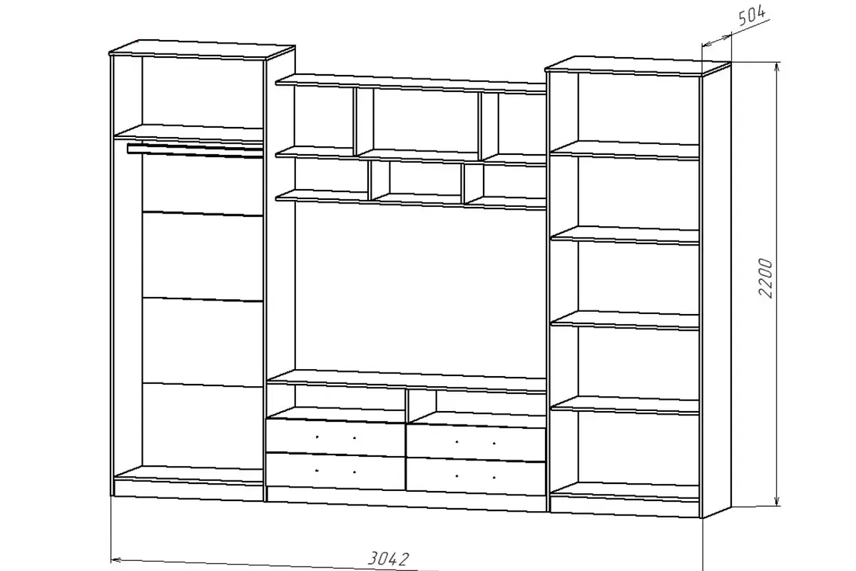 Гостиная Палермо-7 (Анкор белый/Графит)
