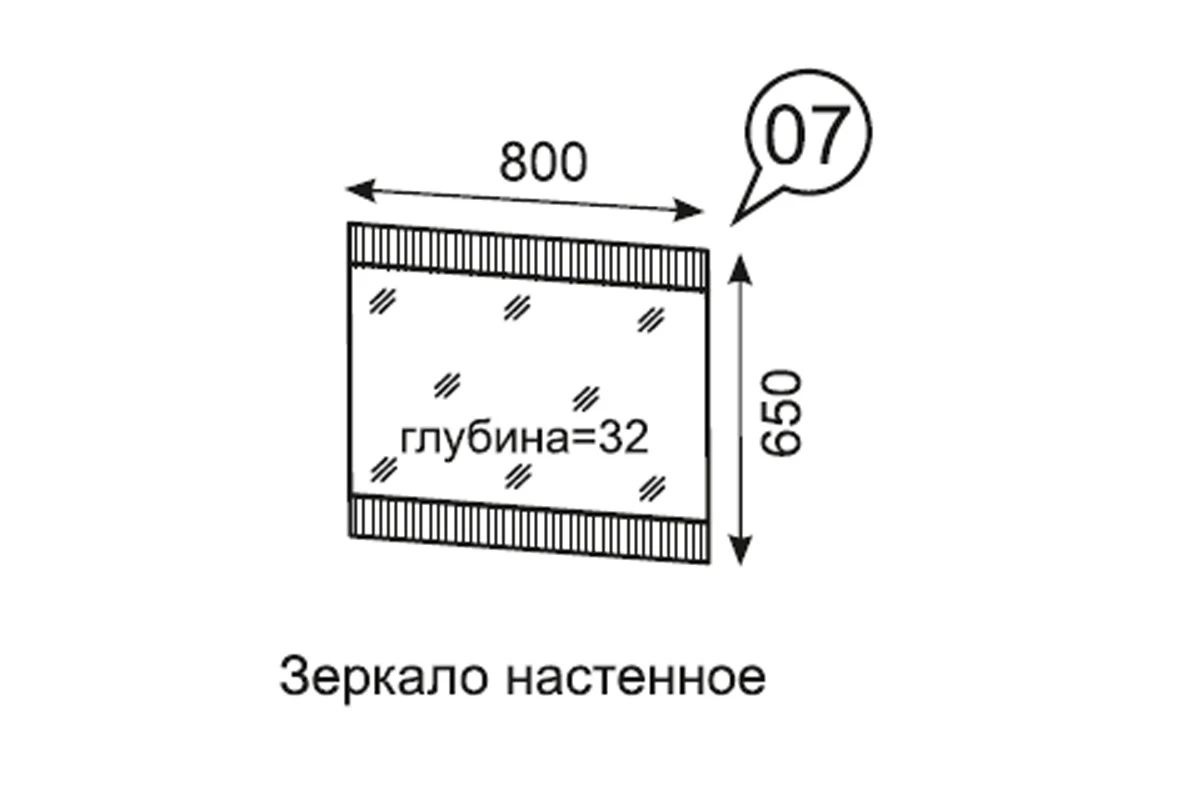 Зеркало настенное Дюна 7 (Дуб вотан/Каир)