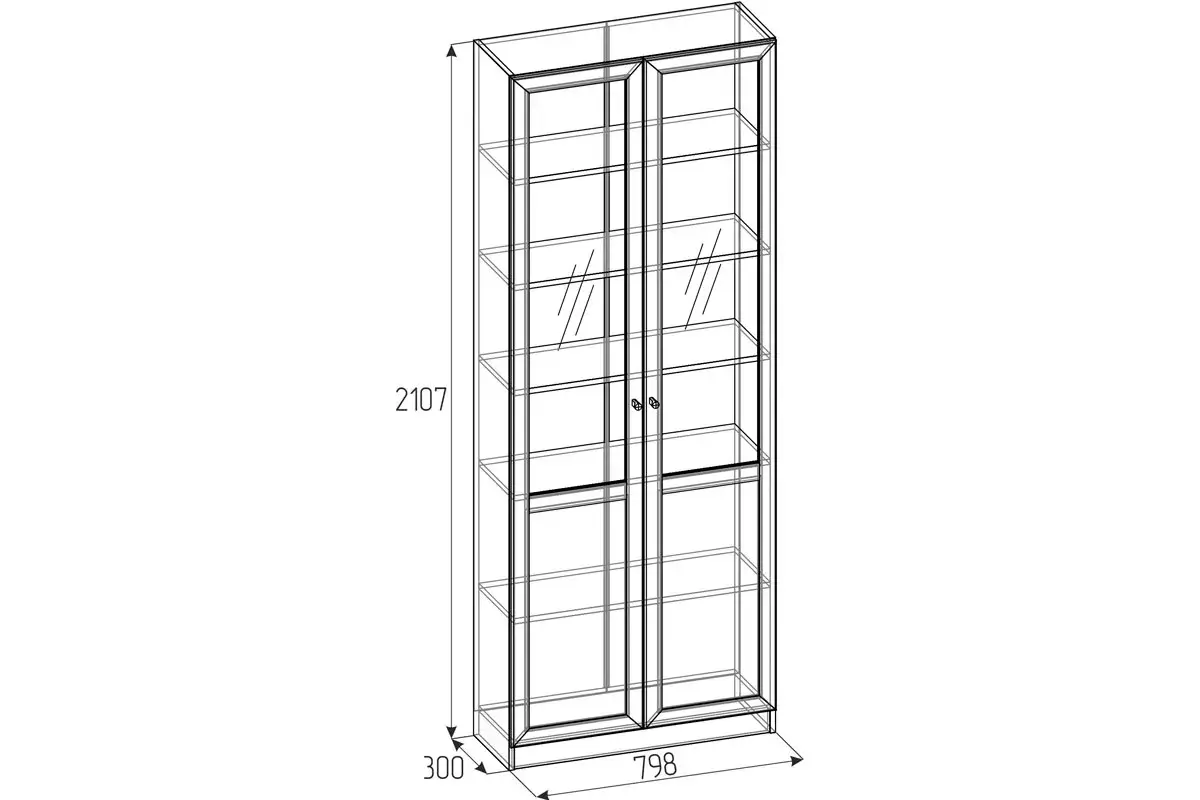 Шкаф для книг двухстворчатый Харрис 32 (Белый)