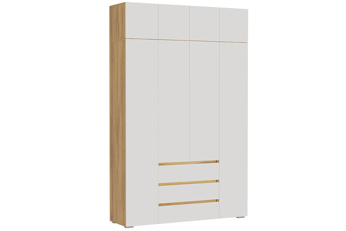 Шкаф с антресолью 4-створчатый Веста (Дуб золотистый / Белый)