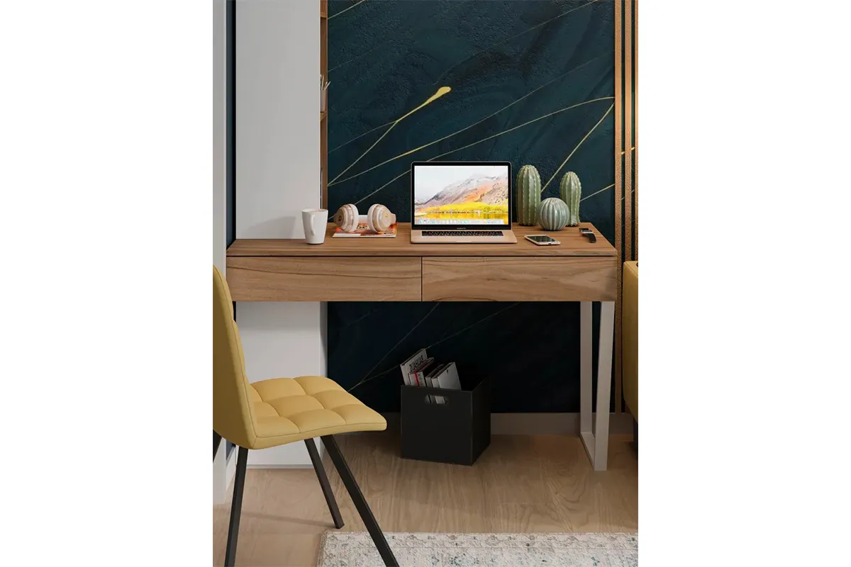 Стол письменный со шкафом Порто СМ-393.15.012 (Белый жемчуг/Яблоня беллуно/Белый софт)