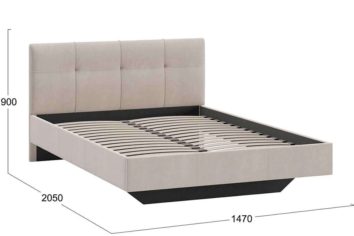 Кровать Элис с мягкой обивкой 140х200 тип 1 (Велюр/Бежевый)
