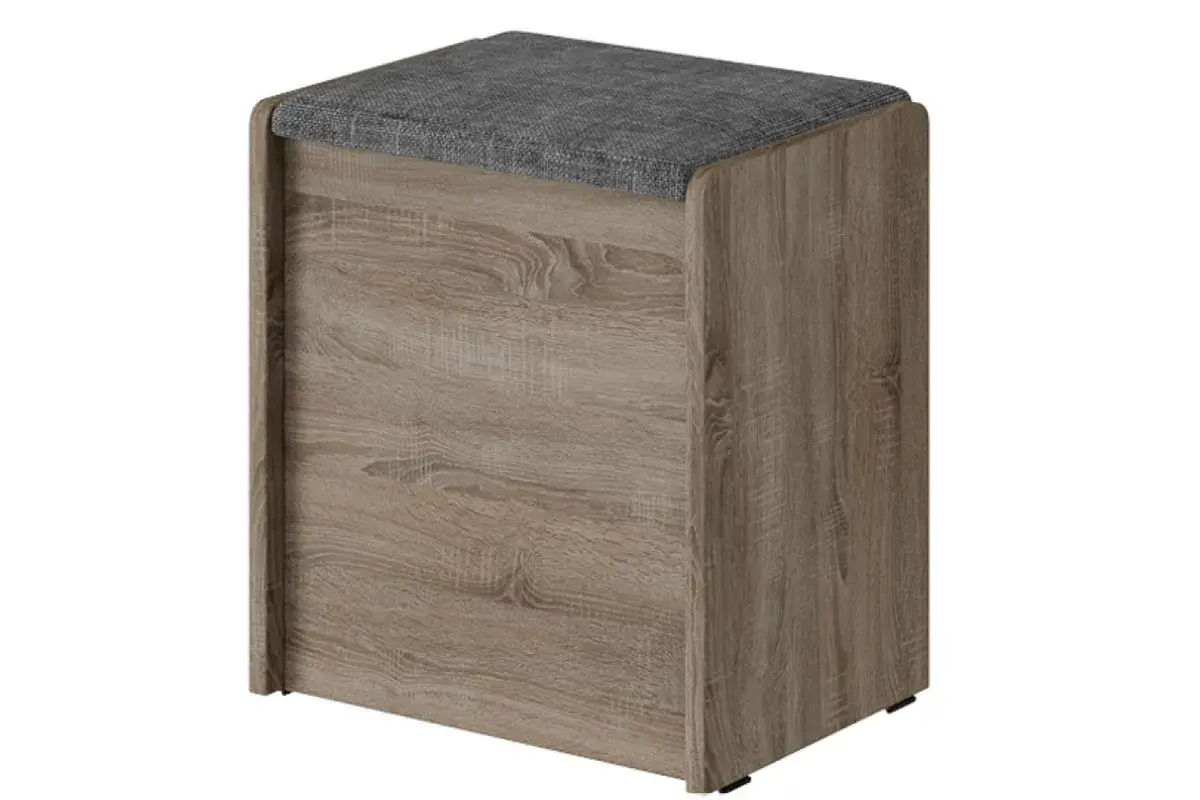 Пуф Чикаго Тип 1 (Дуб сонома трюфель / Ткань серая)