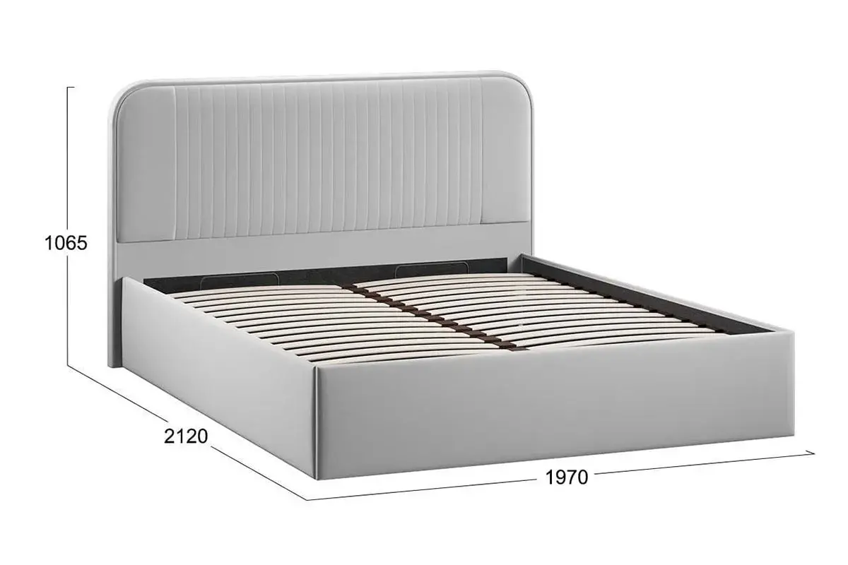 Кровать Тиффани c подъемным механизмом Тип 1 и заглушиной 180х200 (Велюр / Confetti Silver)