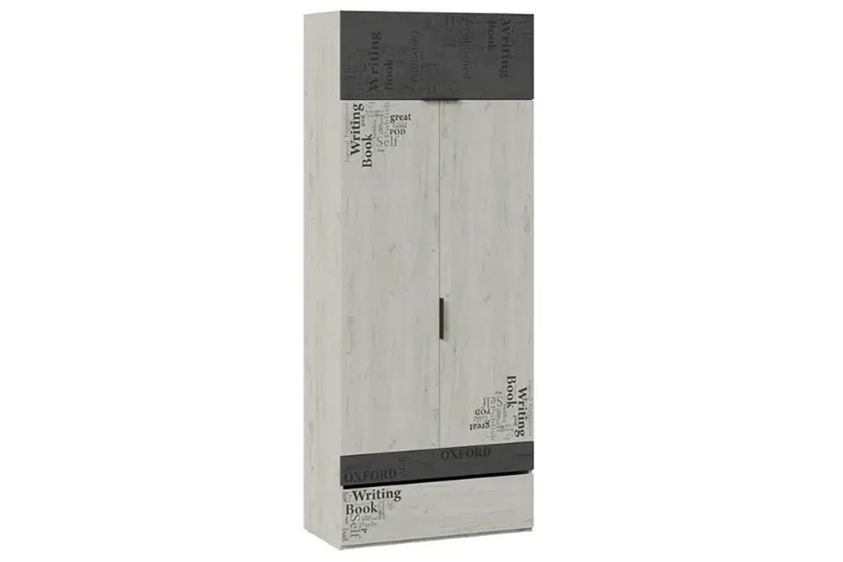 Шкаф комбинированный для одежды Оксфорд-2 ТД-399.07.22 (Матера/Дуб крафт белый с рисунком)