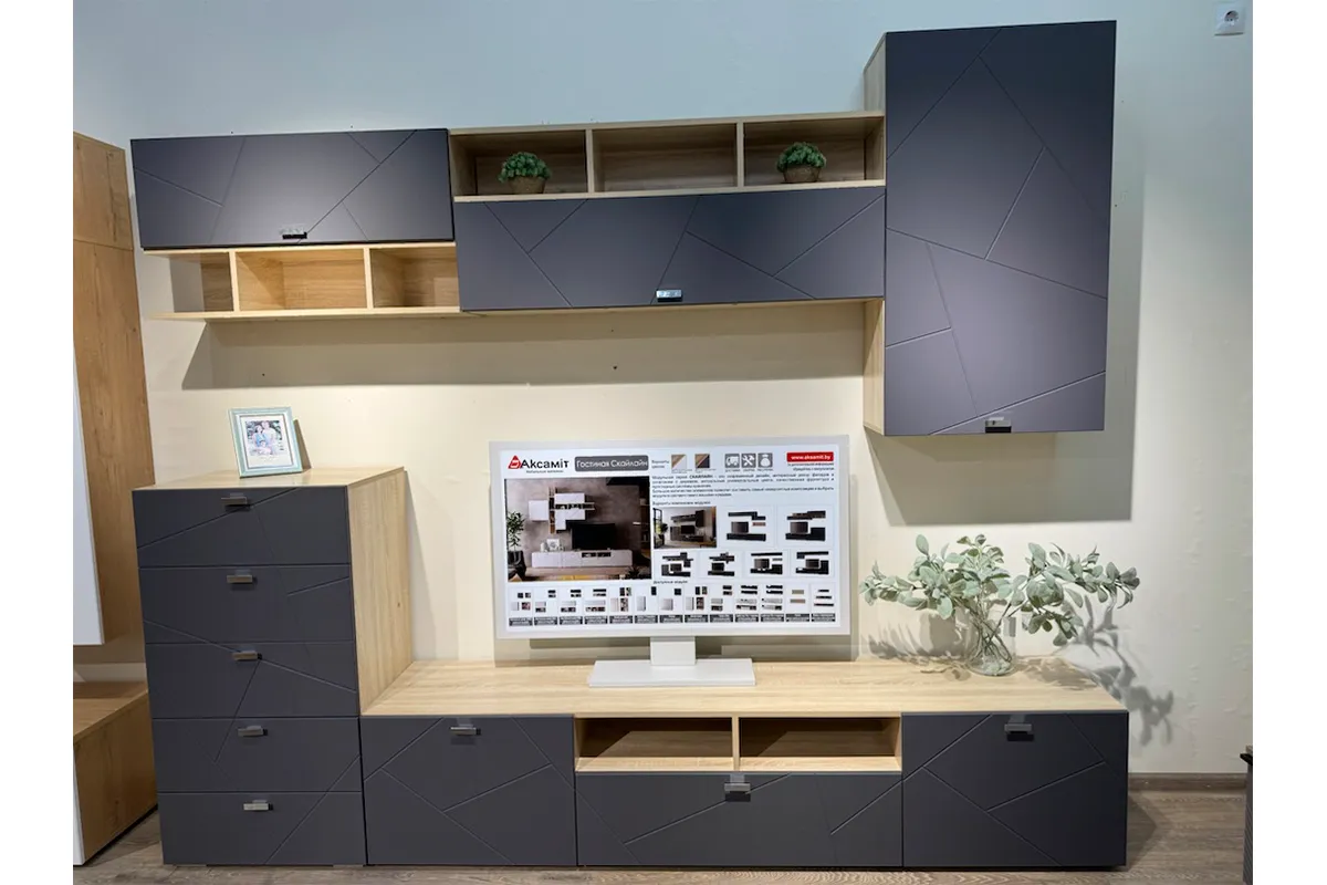 Модульная гостиная Скайлайн (Дуб Сонома Светлый/Графит)