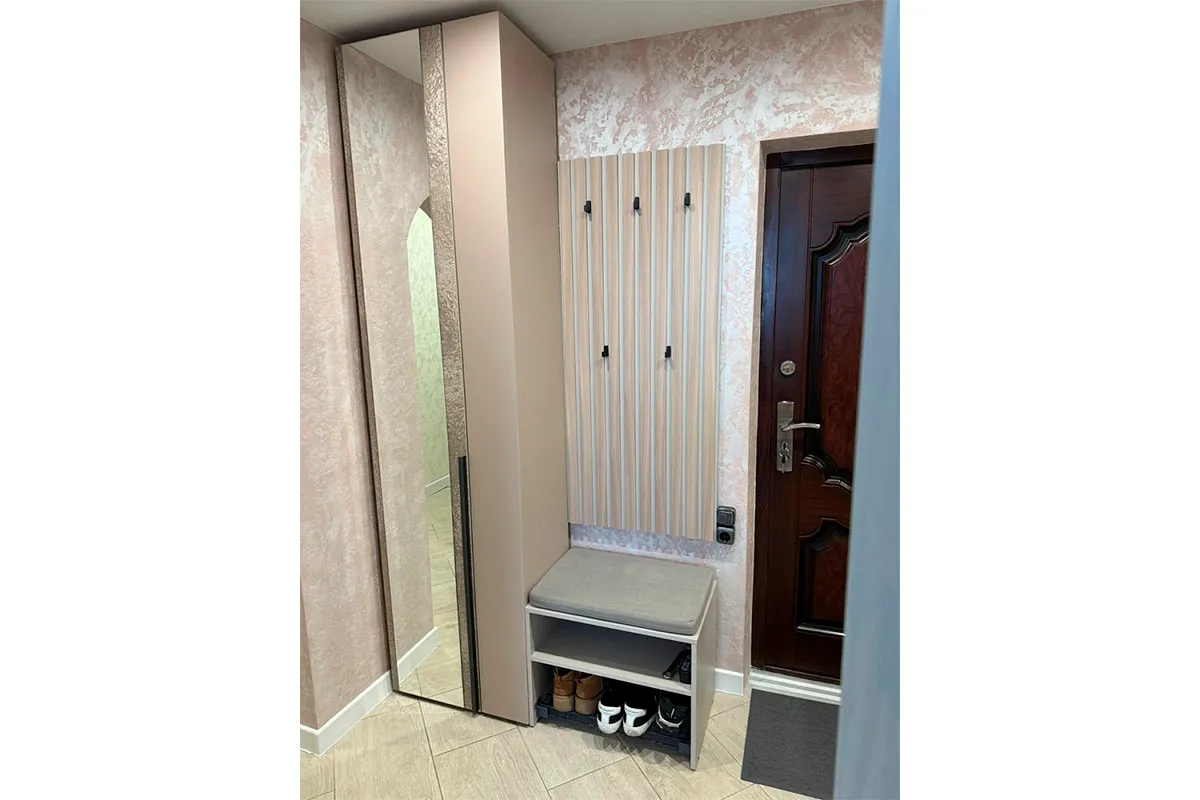 Шкаф двухдверный Сольера мод.4 (ЛДСП Мунлайт/ЛДСП Велюр)