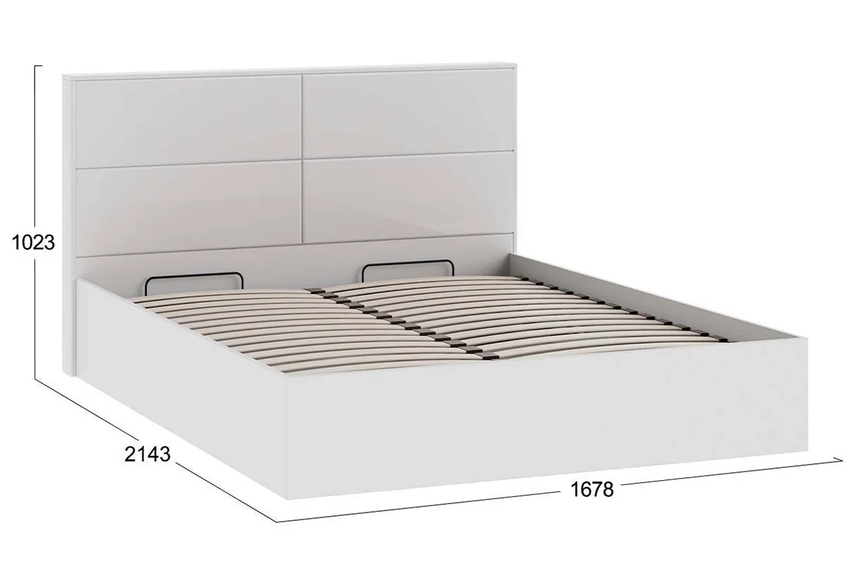 Кровать Тесса с подъемным механизмом Тип 2 без заглушины 160х200 (Белый жемчуг/Белый глянец)