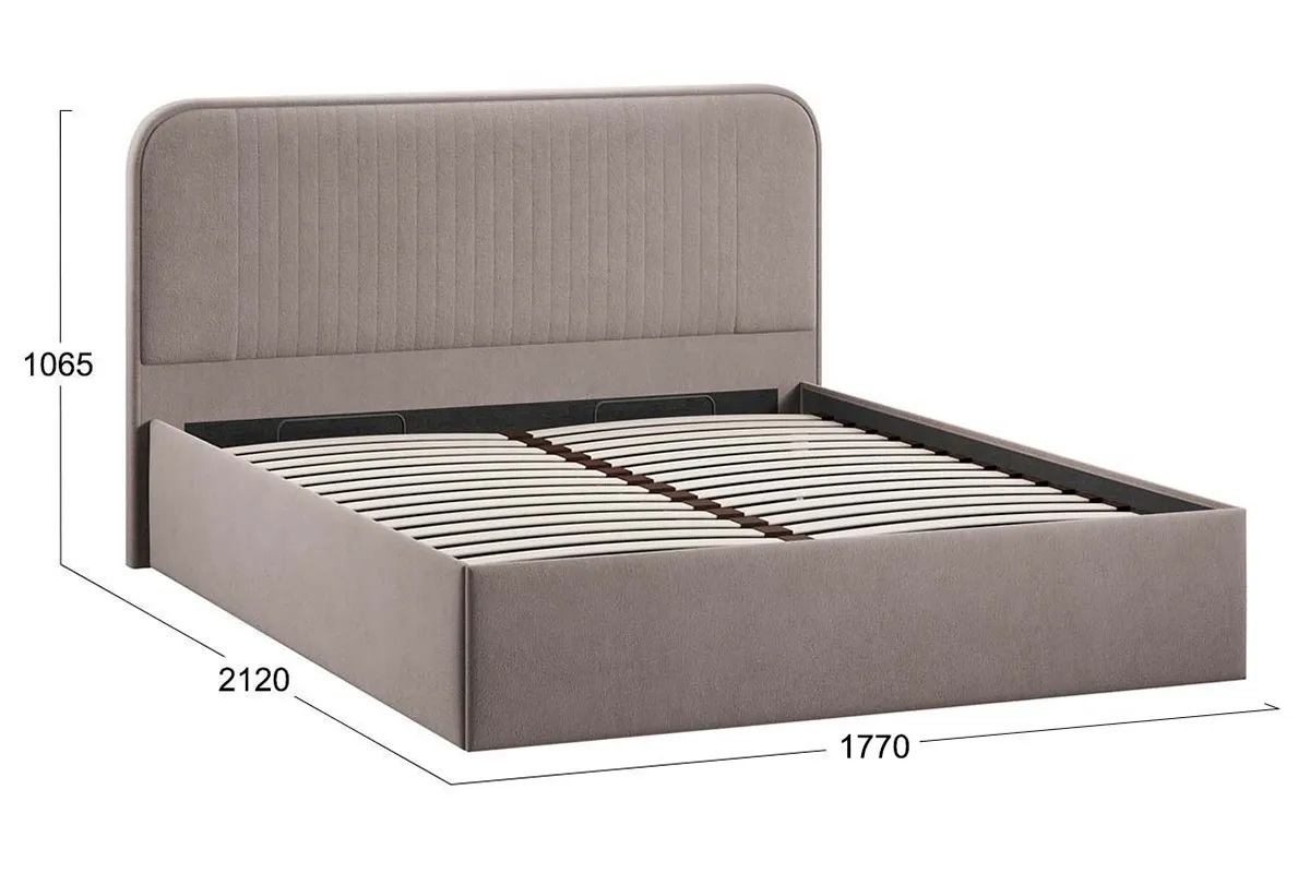 Кровать Тиффани Тип 1 с ПМ 160х200 (Велюр / Мокко темный)