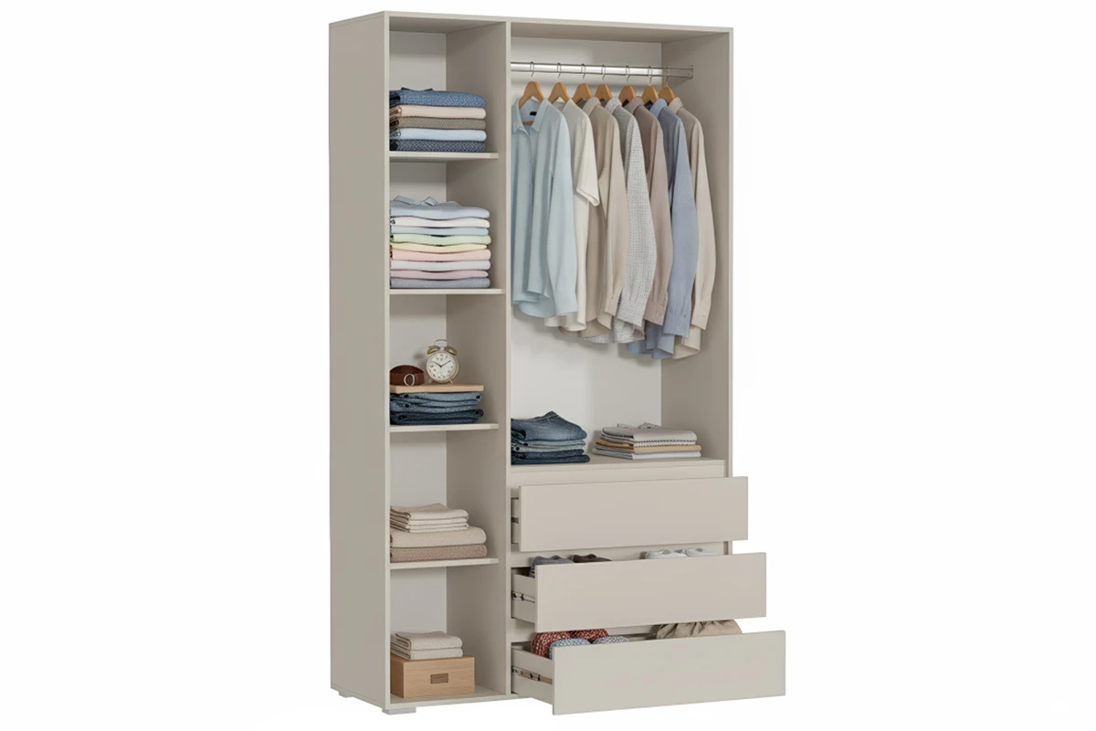 Шкаф 3-створчатый с ящиками Веста (Бежевый)