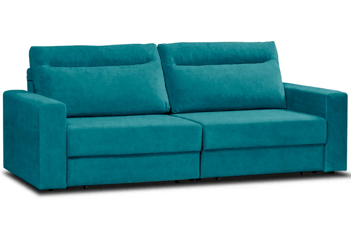 Диван Vega 2 (Набивные подушки/Отстрочка/НПБ) Тиффани Бирюзовый