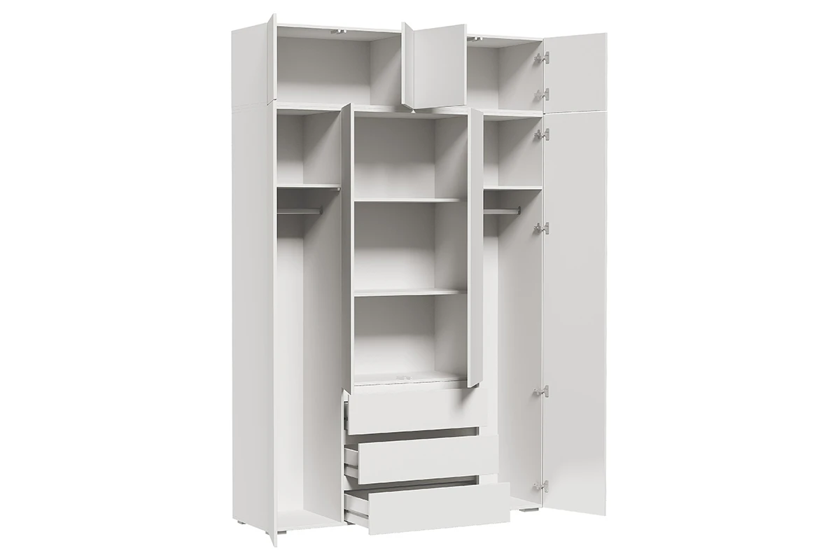 Шкаф с антресолью 4-створчатый Веста (Белый)