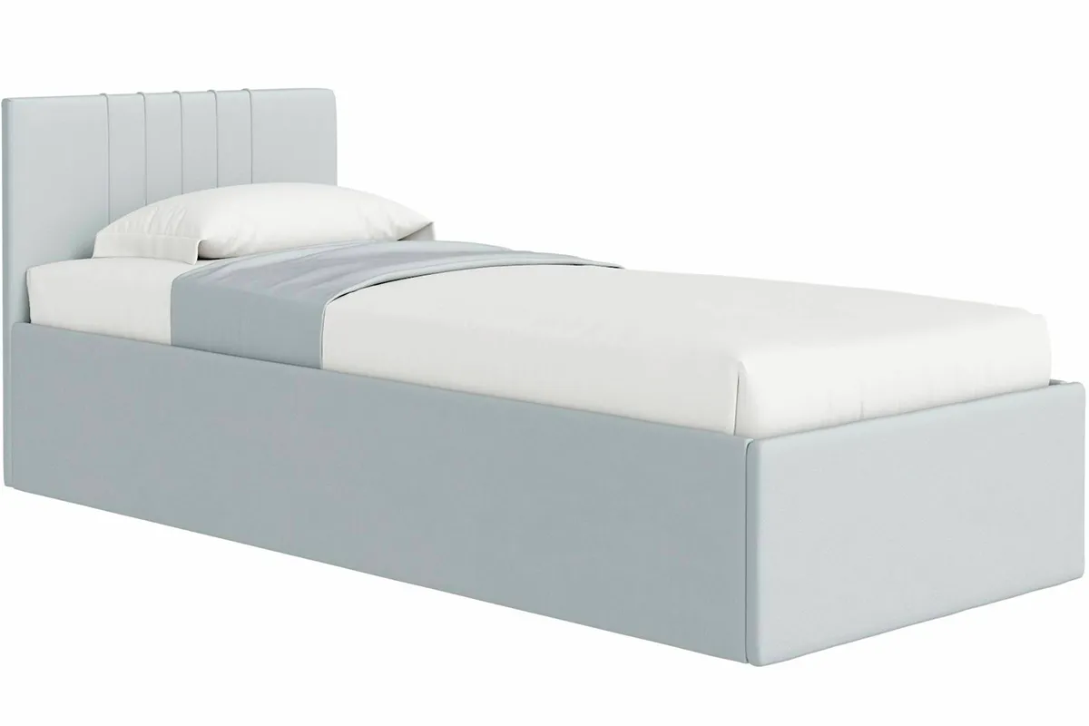 Кровать Соло односпальная с ПМ 90х200 (Newtone Light Grey/Светло-серый)