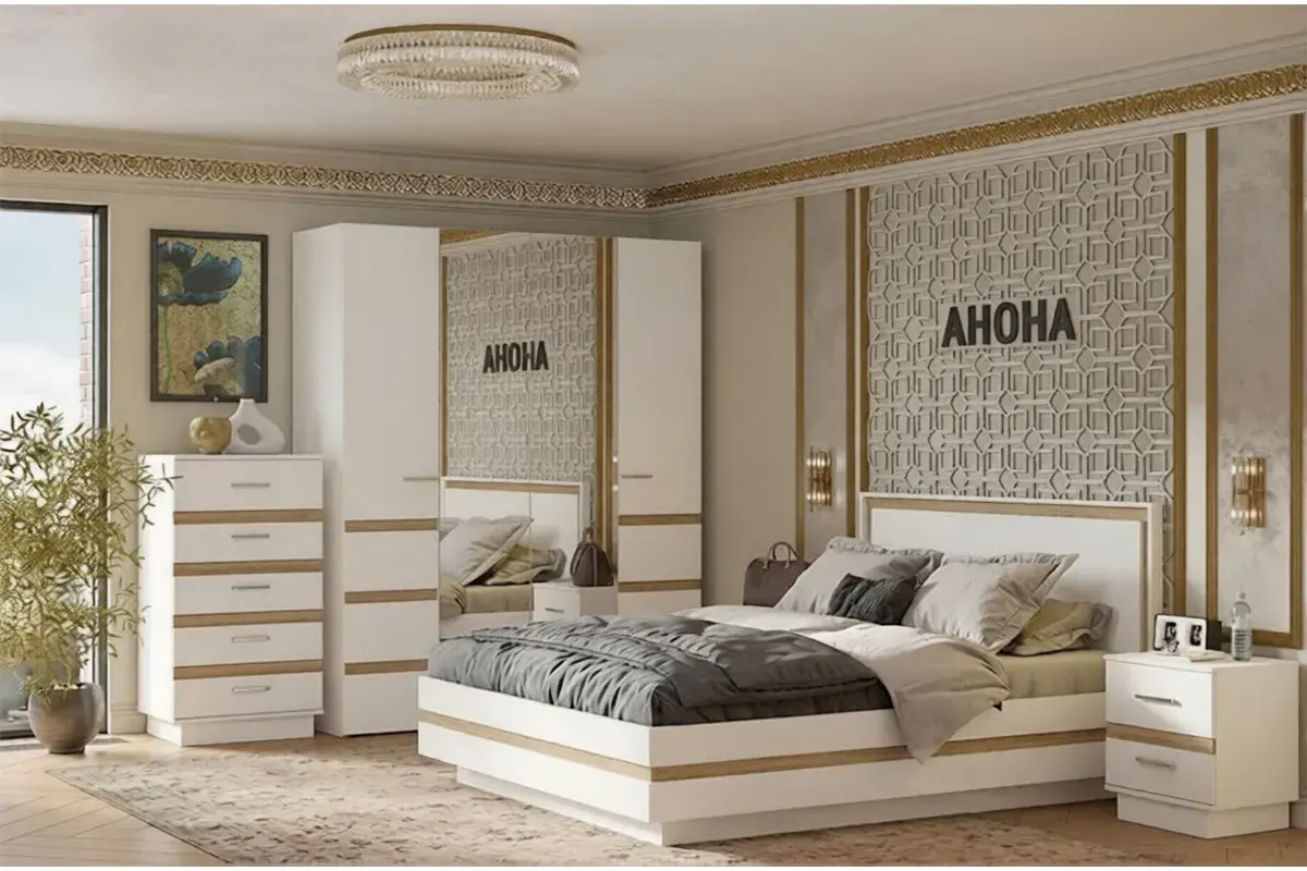 Спальня Анона (Белый/Дуб Сонома) фото