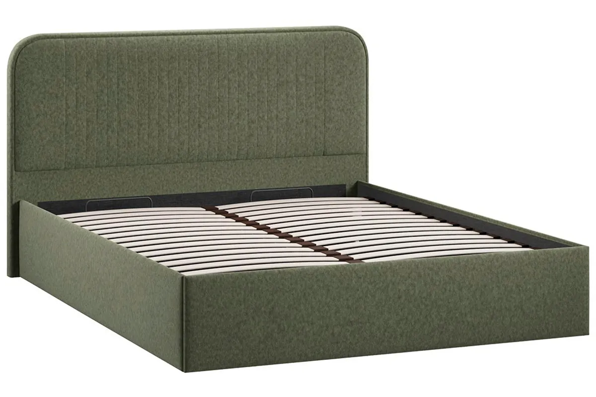 Кровать Тиффани Тип 1 с ПМ и заглушиной 160х200 (Микровелюр/Jercy Deep Green)
