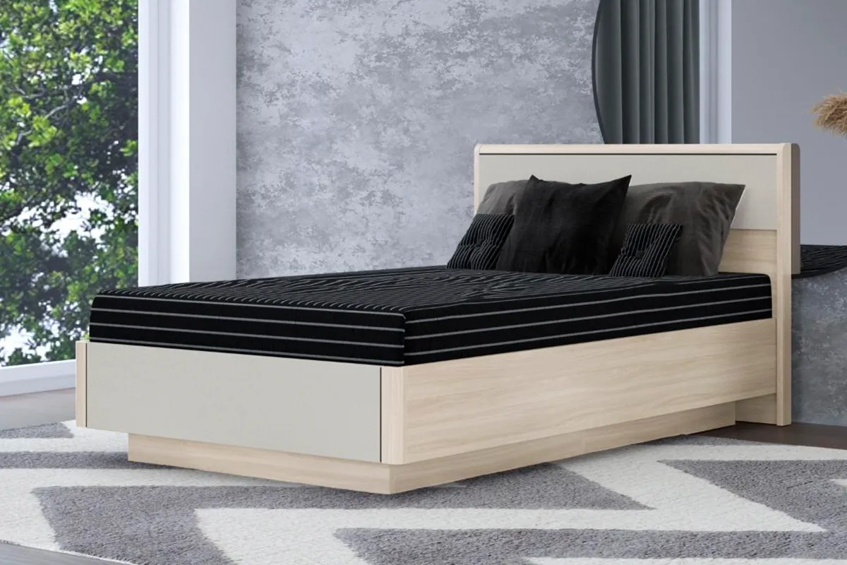 Кровать КР-4002-АС-КМ 140х200 (Ясень Асахи / Кашемир Матовый)