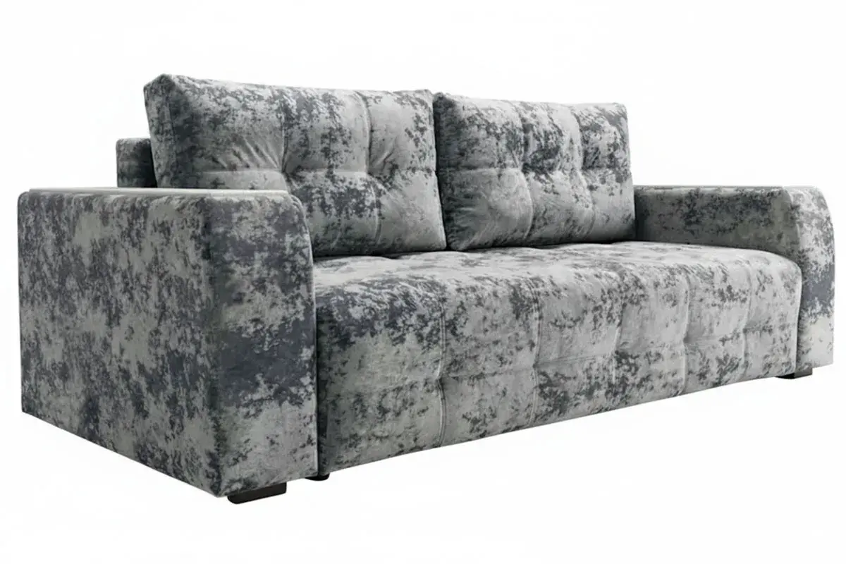 Диван-кровать Бали 4 ДК (Plush steel / Накладки рамух белый) 5 кат.