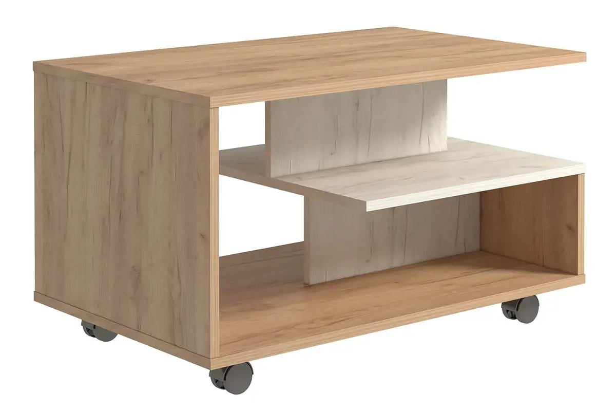 Стол журнальный тип 11 (Дуб крафт золотой / Дуб крафт белый)