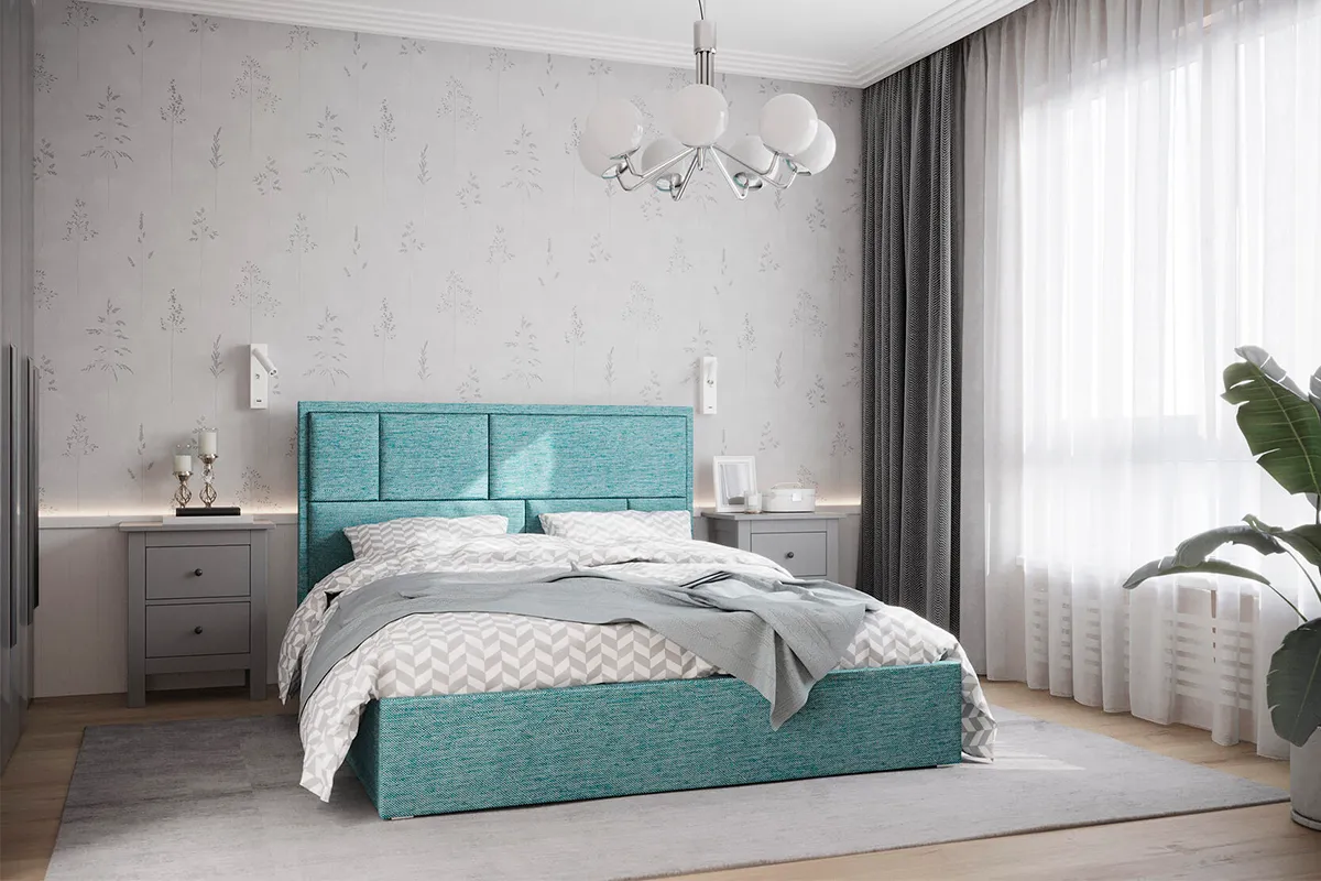 Кровать Madison с ПМ 160х200 (Рогожка / Мята) 72305918