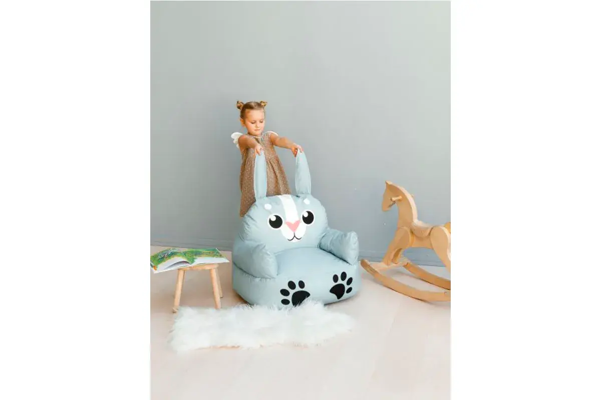 Пуфик Зайчик S Голубой