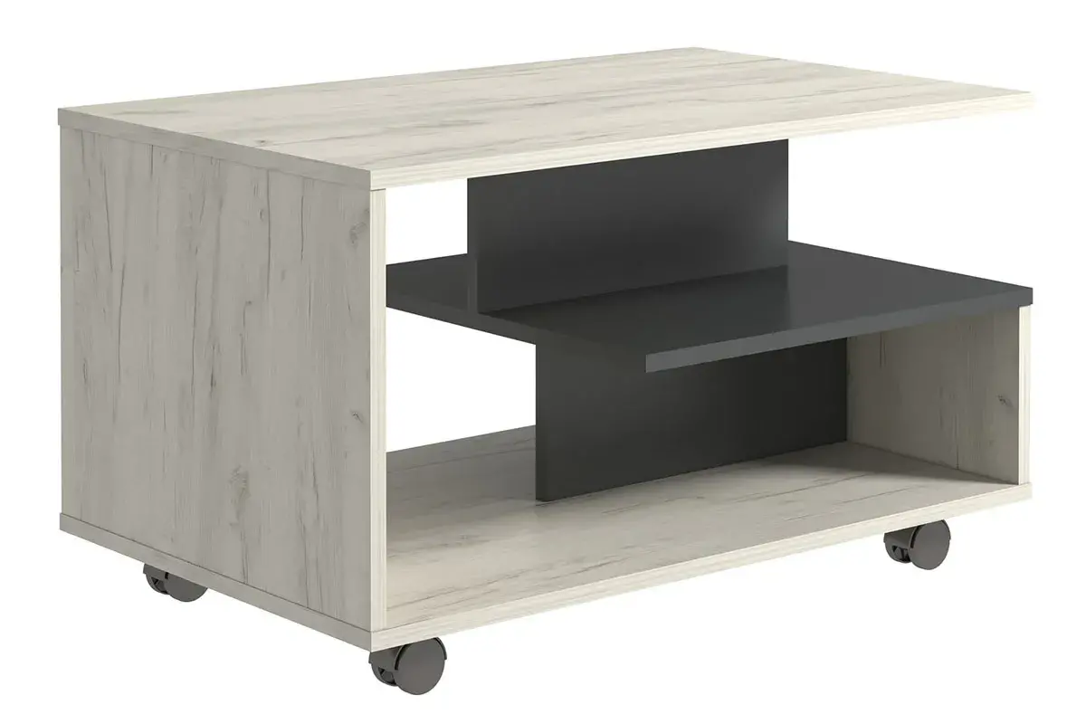 Стол журнальный тип 11 (Дуб крафт белый / Антрацит)