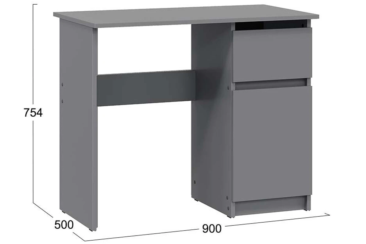 Стол письменный Денвер (0,9м) Исп.2 (Графит серый)
