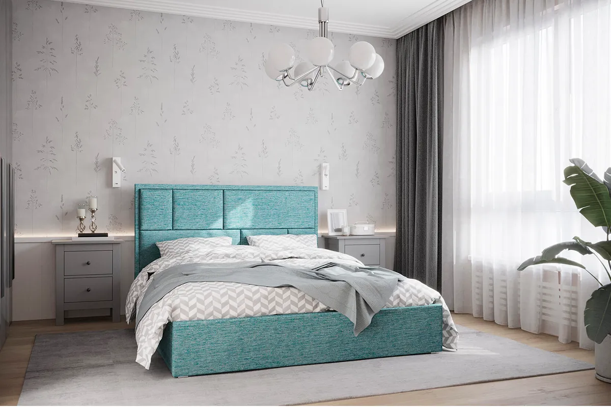 Кровать Madison с ПМ 140х200 (Рогожка / Мята) 72306322